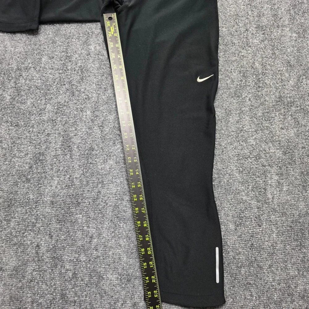 Nike Dri-FIT Cropped Running Leggings Women's Medium Black Back Zipper Pocket
